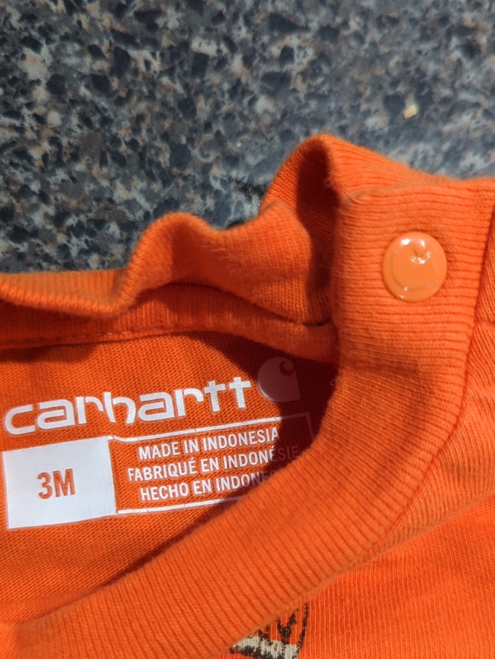 Carhartt Orange Deer Graphic Long-Sleeve Bodysuit- 3m - Picture 3 of 3